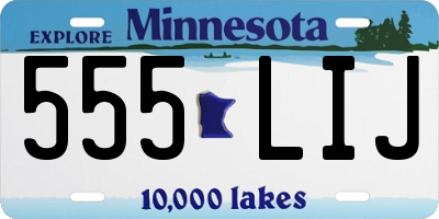 MN license plate 555LIJ
