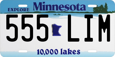 MN license plate 555LIM