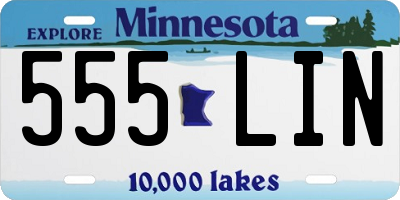 MN license plate 555LIN
