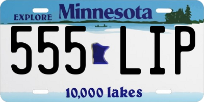 MN license plate 555LIP