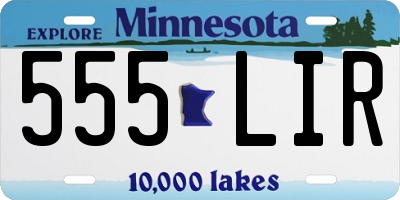 MN license plate 555LIR