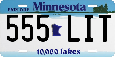 MN license plate 555LIT