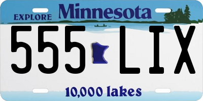 MN license plate 555LIX