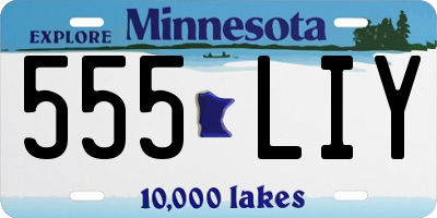 MN license plate 555LIY