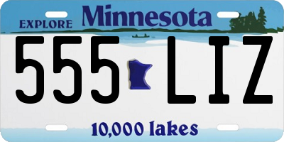 MN license plate 555LIZ