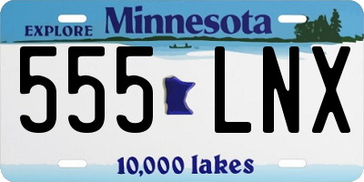 MN license plate 555LNX