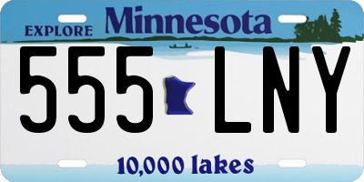MN license plate 555LNY