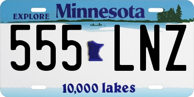 MN license plate 555LNZ