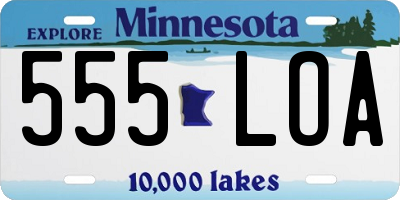 MN license plate 555LOA