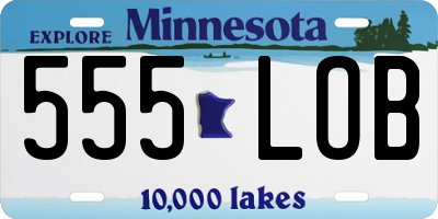 MN license plate 555LOB