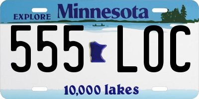 MN license plate 555LOC