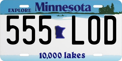 MN license plate 555LOD
