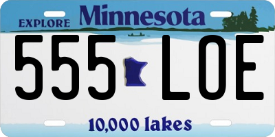 MN license plate 555LOE