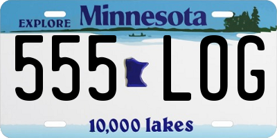 MN license plate 555LOG