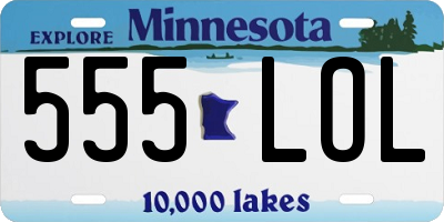 MN license plate 555LOL