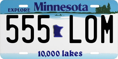 MN license plate 555LOM