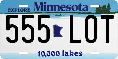 MN license plate 555LOT