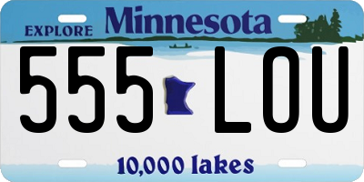 MN license plate 555LOU