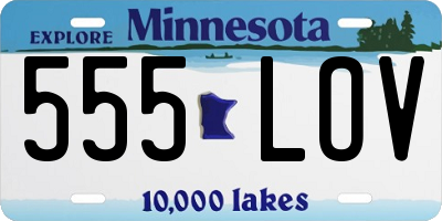 MN license plate 555LOV