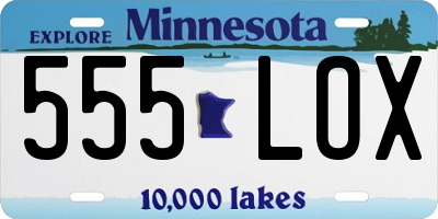 MN license plate 555LOX