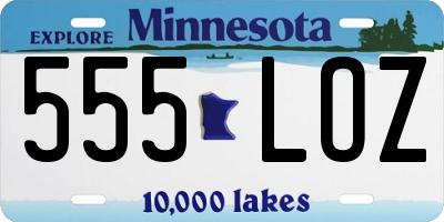 MN license plate 555LOZ