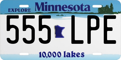 MN license plate 555LPE