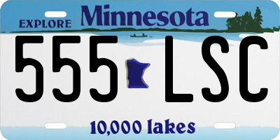 MN license plate 555LSC