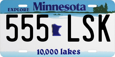 MN license plate 555LSK