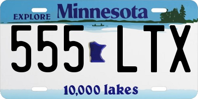 MN license plate 555LTX