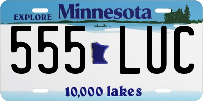 MN license plate 555LUC