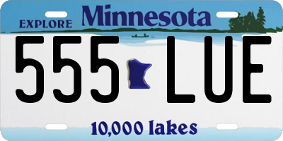 MN license plate 555LUE