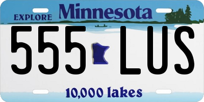 MN license plate 555LUS