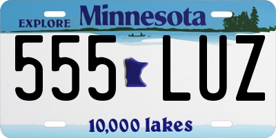 MN license plate 555LUZ