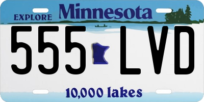 MN license plate 555LVD