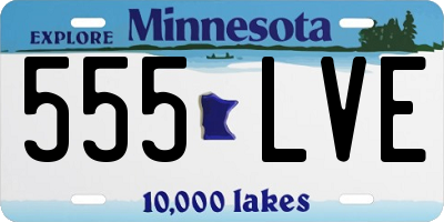 MN license plate 555LVE