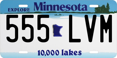 MN license plate 555LVM
