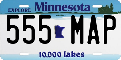 MN license plate 555MAP