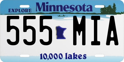 MN license plate 555MIA