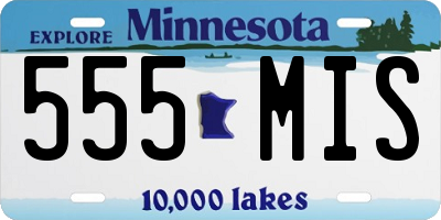 MN license plate 555MIS