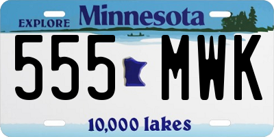 MN license plate 555MWK