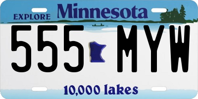MN license plate 555MYW
