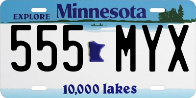 MN license plate 555MYX