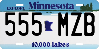 MN license plate 555MZB