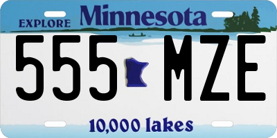 MN license plate 555MZE