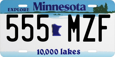 MN license plate 555MZF