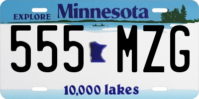 MN license plate 555MZG