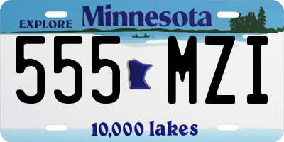 MN license plate 555MZI