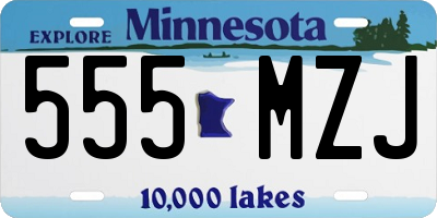 MN license plate 555MZJ