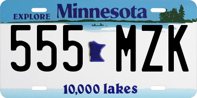 MN license plate 555MZK