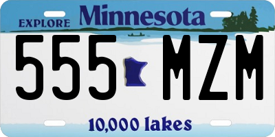 MN license plate 555MZM